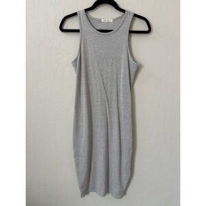 Marine Layer Lexi Midi Dress Thin Grey/White Stripe Pencil Bodycon Sz M‎
